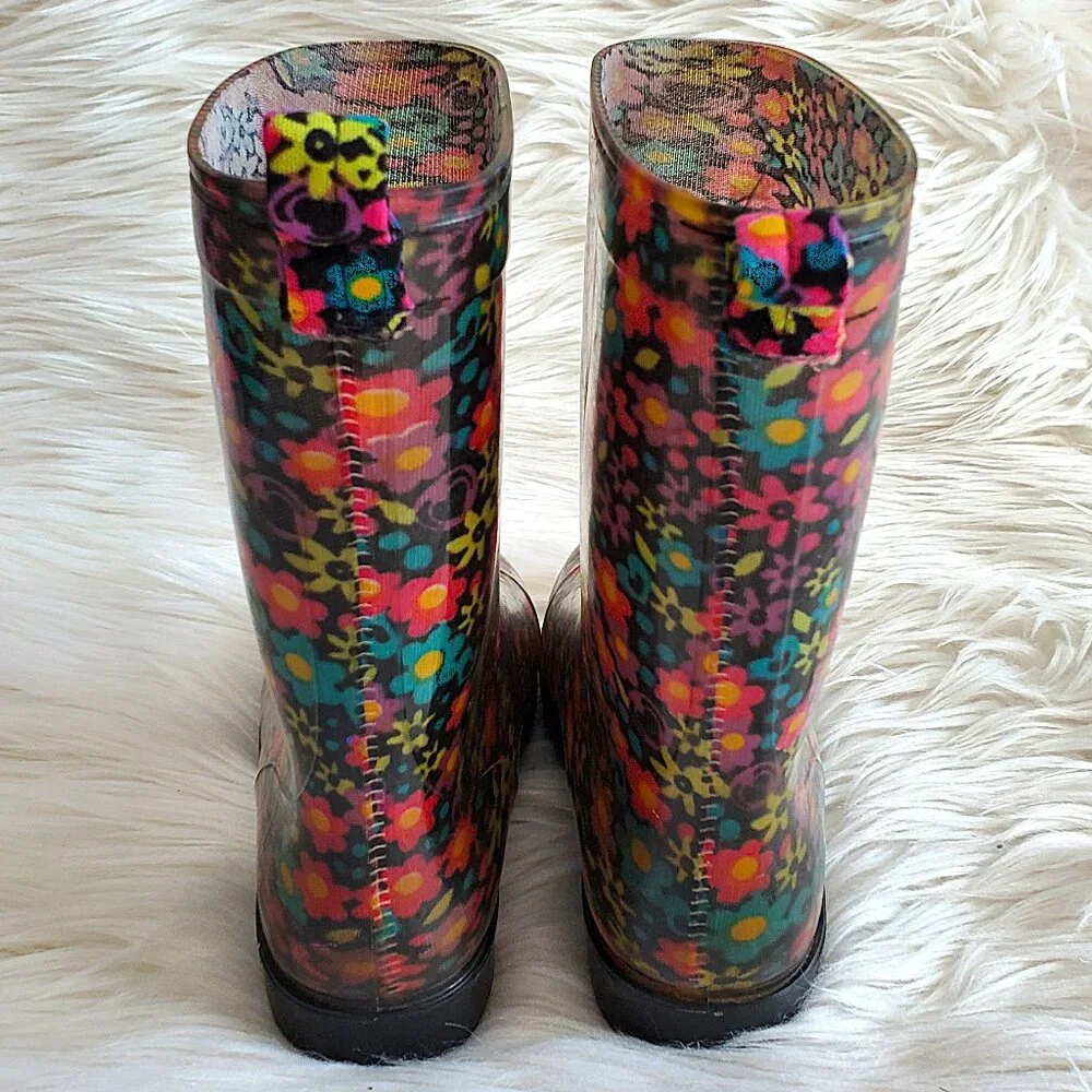 Capelli Of New York Floral Kids Rain Boots Size 10/11